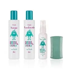 Mata Piolho Shampoo, Recondicionador e Spray Antipiolho Arruda Citronela Mata Lêndeas Abelha Rainha