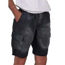 Bermuda Cargo Jeans masculina jogging Grande 6 Bolsos