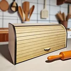 Cesto Pão Porta Pães Bolacha Biscoito Organizador MDF Retrátil Decoração Cozinha Armazenamento