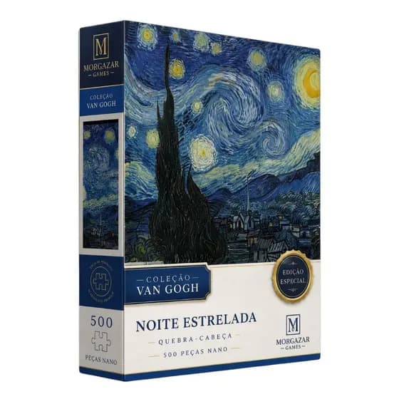 Quebra-Cabeça Nano 500 Peças Van Gogh – A Noite Estrelada | Edição Premium para Colecionadores