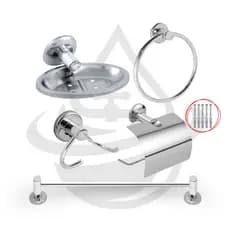 Kit Acessórios Stander 5 Peças Banheiro Inox Completo Cromado