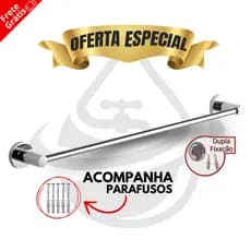 Porta Toalha Banho Inox Toalheiro Varao Banheiro Suporte Cromado