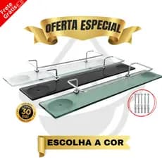 Porta Shampoo Com Saboneteira Prateleira Suporte Banheiro Parede Vidro Fumê Verde Incolor