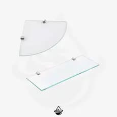Porta Shampoo Reto Canto Banheiro Suporte Prateleira Vidro Incolor Organizador Box