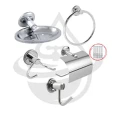 Kit Acessórios Slim 5 Peças Banheiro Inox Cromado Completo Inox