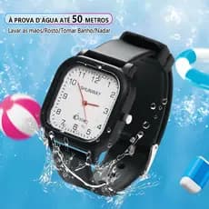 Elegante Relógio Feminino Quartzo Quadrado Luxo A Prova D'água Silicone Esportivo