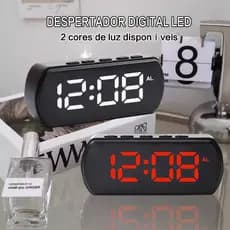 Relógio Despertador Digital Led Inteligente Cabeceira Digital Temperatura Data Função Sono