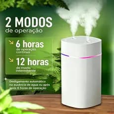 Umidificador De Ar Ultrassônico Grande ​Aromatizador Usb Com Bico Duplo Portátil Led De Ambiente