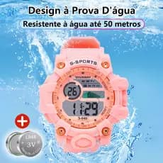 Relógio Feminino Digital Multifuncional À Prova D'Água Led Original Pulseira De Silicone
