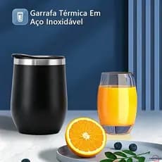 Copo Térmico Inox 350ml Tampa na Cor do Copo Térmica Inoxidável Natal Portátil