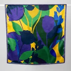 Lenço Feminino Sublimado Cetim Grande Cabelo Bolsa 90x90 Flores Botânica Viva Brasil Copa do Mundo
