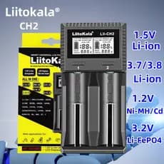 Liitokala lii-CH2 1.5V AA 1.2V AAA Bateria recarregável de íons de lítio 18650 18350 18500 16340 21700 26650 Carregador inteligente