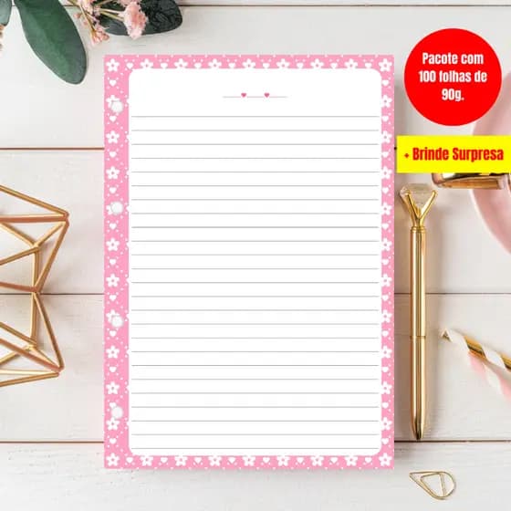 Refil para Fichário e Caderno de Argola 90g  | Material Escolar 2026 | 100 Folhas | Lançamento