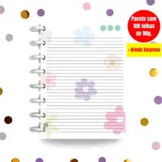 Refil para Caderno de Discos 90g 100 Folhas Personalizadas | Refil Caderno de Disco | Alegria