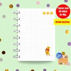 Refil Pontilhado Caderno Inteligente I Refil Caderno de Disco | Ursinho Pooh | Papelaria Material 2026