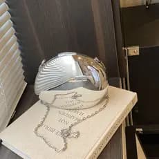 Bolsa Clutch Espelhada Metálica Formato Semente - Elegância e Estilo para Festas WT188-27
