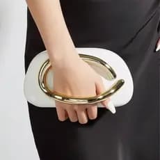 Bolsa Feminina Clutch De Festa Casamento Madrinha Alça Corrente Dourada Moderna Elegante