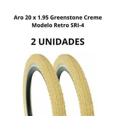 Pneu Bicicleta Aro 20 x 1.95 Greenstone Creme Modelo Retro SRI-45 Cor Bege Vintage para Bike Urbana e BMX