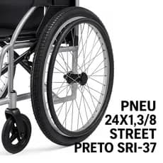 Par Pneu 24x1.3/8 Street Preto SRI-37 Cadeira de Rodas