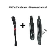 Kit Par de Paralamas + Descanso Lateral para Bike 26/29
