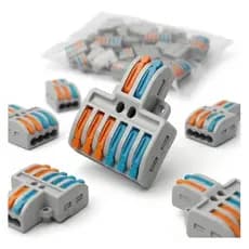 Conector Terminal Emenda Derivação 6P2 De Fios 2x6 Vias 20 Unidades