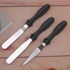Kit 3 Espátulas Confeiteiro Para Bolos Decorados Pão Em Inox Multiuso