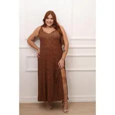 VESTIDO LONGO VISCOLYCRA PLUS ZISE COM ALÇA E FENDA LATERAL DIVERSAS CORES VESTE DO 48 AO 52 MODA FEMENINA