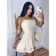 MACAQUINHO  RODADO NUDE COM FORRO  TECIDO DUNAS  MODA FEMENINA  COM BOJO ALÇA REGULÁVEL TENDÊNCIA