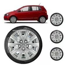 Jogo 4 Calotas Vw Fox Spacefox Polo 09 10 11 12 13 14 Aro 14