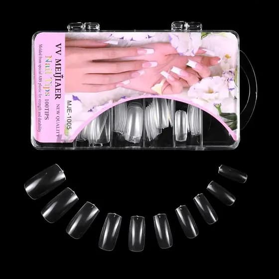 Kit 300 Tips Sorriso Transparente Para Unhas