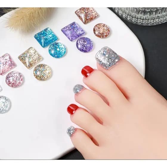 Kit Com 12 Glitters E Folha De Ouro Coloridos Para Decoração de unha ou Arte
