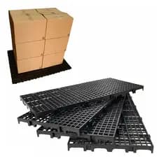 12pçs Pallet De Plástico P/ Forração Preto 2,5x25x50cm