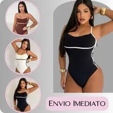 Body Maiô Feminino Suplex Premium Forro Bori Bicolor Moda Gringa Blogueira Elegante