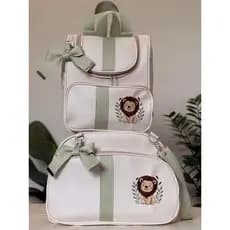 KIT DE BOLSA MATERNIDADE 02 PEÇAS LEAOZINHO LINDO ENXOVAL  COMPLETO GRANDE ESPAÇOSA IMPERMEAVEL