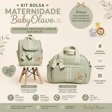 Kit Bolsa Maternidade 2 Peças -  Bebê Grande Espaçosa Enxoval Mamãe- Safari