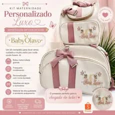 Kit Bolsa Maternidade - 2 Peças - Personalizada  Bebê Grande Espaçosa Impermeável Mamãe Enxoval