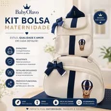 KIT BOLSA MATERNIDADE BALÃO IMPERMEAVEL COMPLETO GRANDE RESISTENTE ENXOVAL MENINO BEBÊ