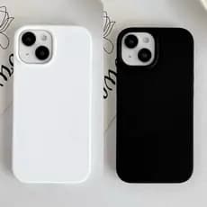 Capinha Silicone Aveludada Cor BRANCO PRETO Para IPhone 7Plus/XR/11/13/14/15/15Promax/16/16Promax/17Promax
