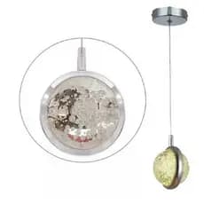 Luminária Pendente Saturno Cristal Bolhas VL-MD518 - PRATA