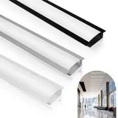 Kit 10 Metros Perfil Embutir Alumínio Slim P/ Fita Led