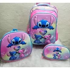 Kit Mochila Escolar 3D Infantil com Lancheira e Estojo Menina