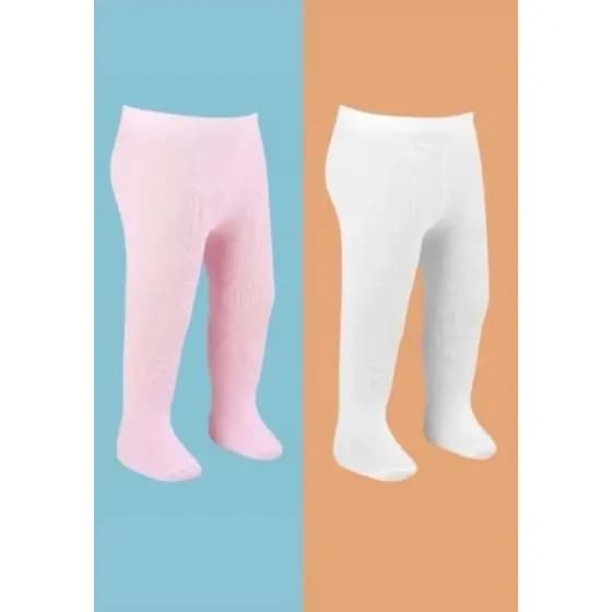 Kit com 2 Meias Calças Grossa Inverno Fio 80 para Crianças 1 a 2 anos