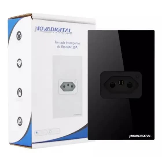 Tomada Inteligente de Embutir NovaDigital Monitor Energia