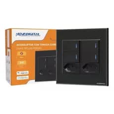 Interruptor Inteligente Zigbee 4 Física 2 Tomada NovaDigital
