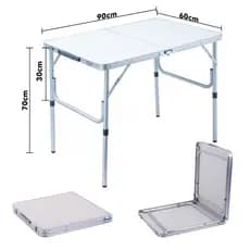 120x60 CM Mesa dobravel camping Mesa Dobrável de Alumínio com Tampo de MDF