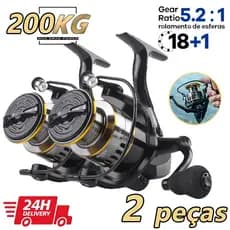 Kit 2 90kg Maximum Carretel De Pesca Profissional 18 + 1BB 5 ; 2 1 De Metal Para Mão Esquerda E Direita