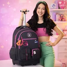Mochila Carrinho Luluca Juvenil Bolsa Escolar Premium