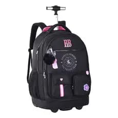 Mochila Rb Fofa Rebecca Bonbon Menina Moderna Cor Preto Desenho Do Tecido Liso