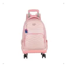 Mochila Rodinhas Costas Compartimento Notebook Escolar Rosa