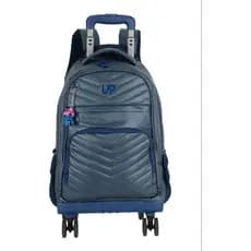 Mochila Escolar De Carrinho G Crinkle Metalizado Up4you Azul